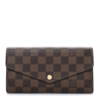 Louis Vuitton Damier Ebene Sarah Wallet NM Rose Ballerine 1 of 6