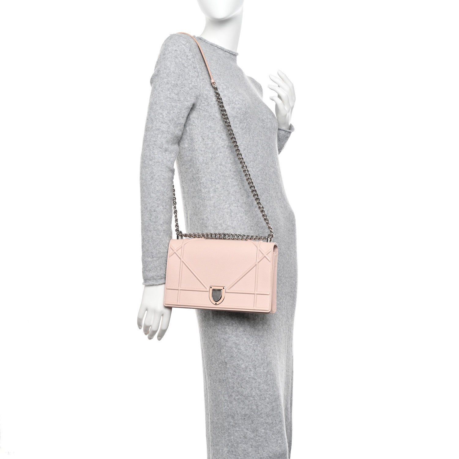 Christian Dior Grained Calfskin Medium Diorama Flap Bag Rose Poudre 2 of 16