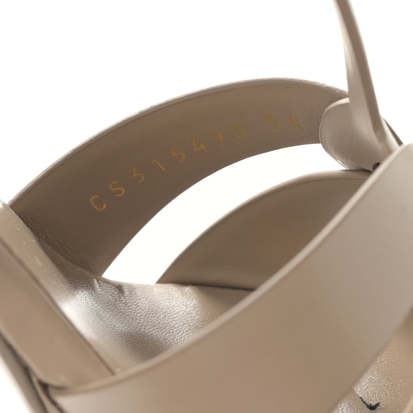Calfskin Tribute 75 Platform Sandals 36 Dark Beige