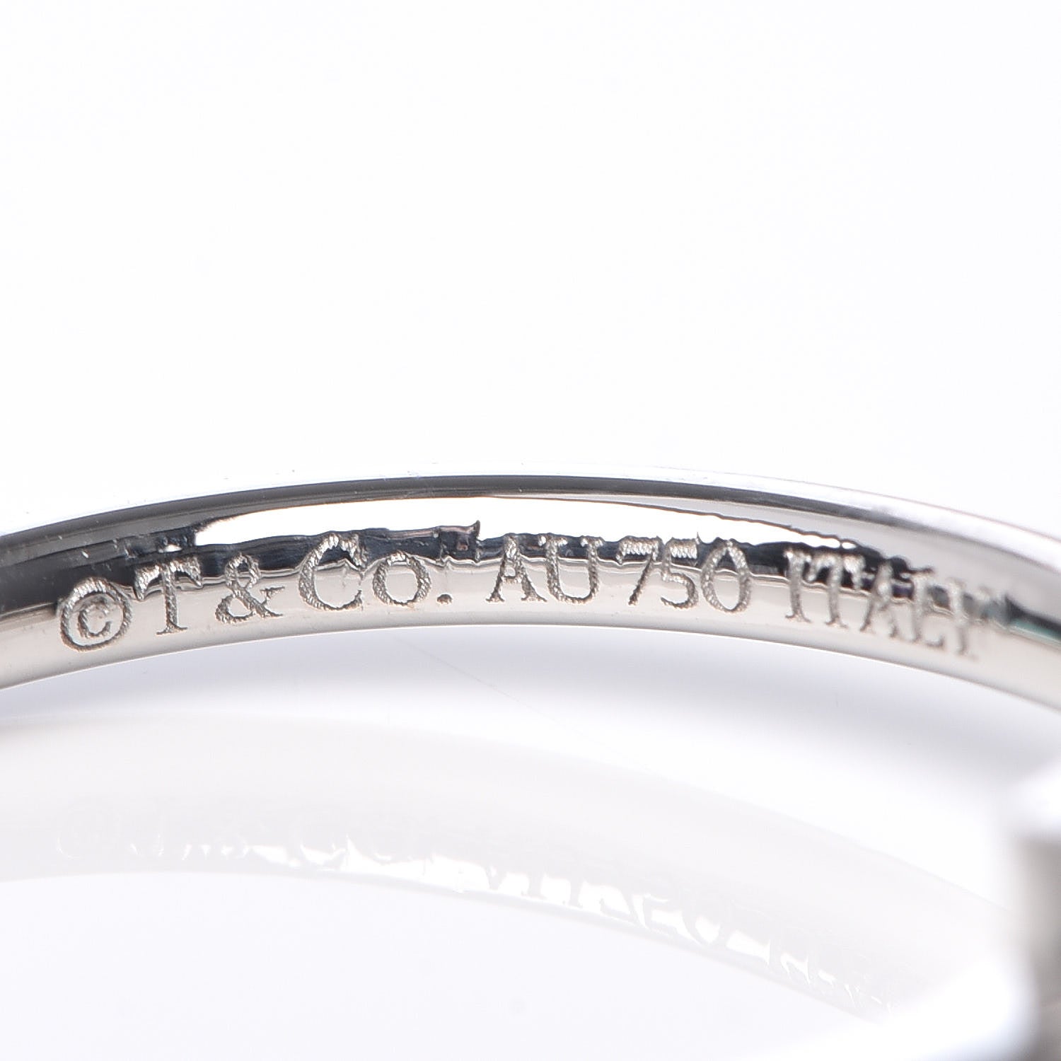 Tiffany 18K White Gold Diamond T Wire Ring 53 6.5 3 of 6
