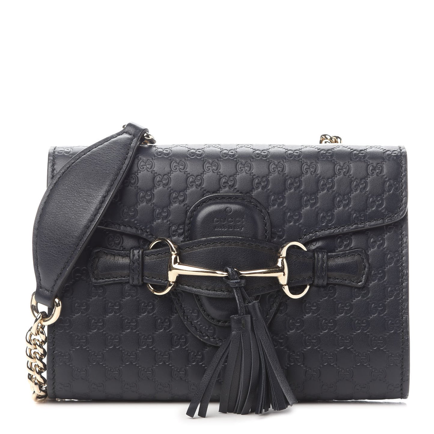 Microguccissima Mini Emily Chain Shoulder Bag Blue