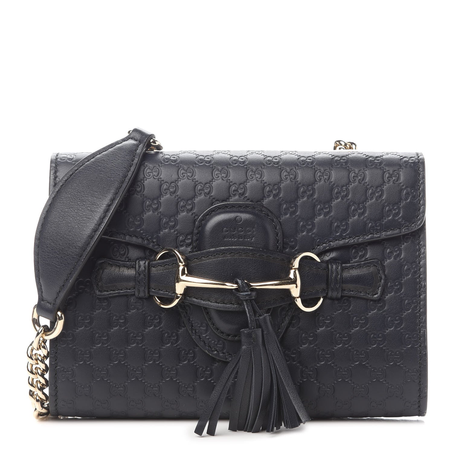 Gucci Microguccissima Mini Emily Chain Shoulder Bag Blue 1 of 9