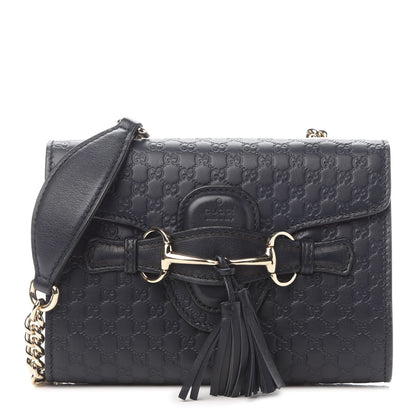 Gucci Microguccissima Mini Emily Chain Shoulder Bag Blue 1 of 9