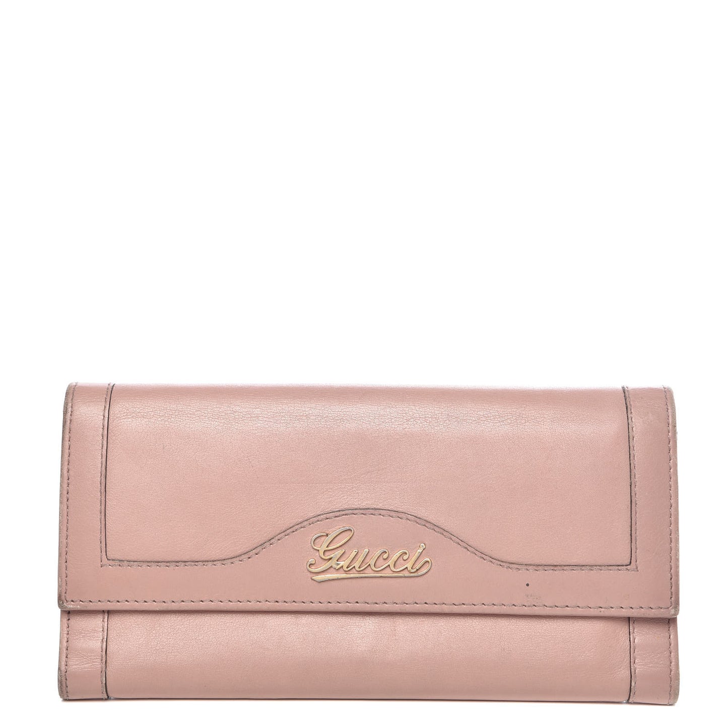 Calfskin Continental Flap Wallet Pink