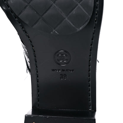 Chanel Crumpled Calfskin Lace Up Short Boots 39 Black 8 of 13