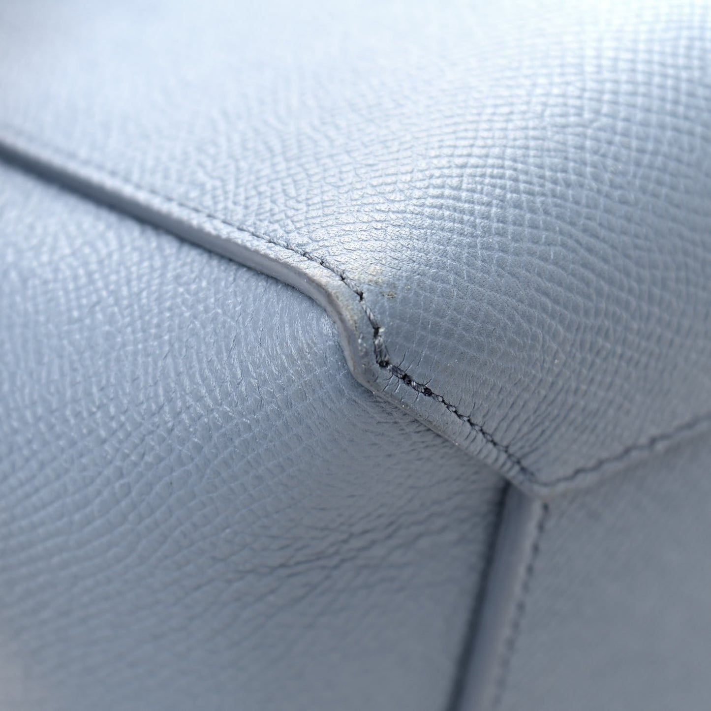 Grained Calfskin Mini Belt Bag Washed Blue