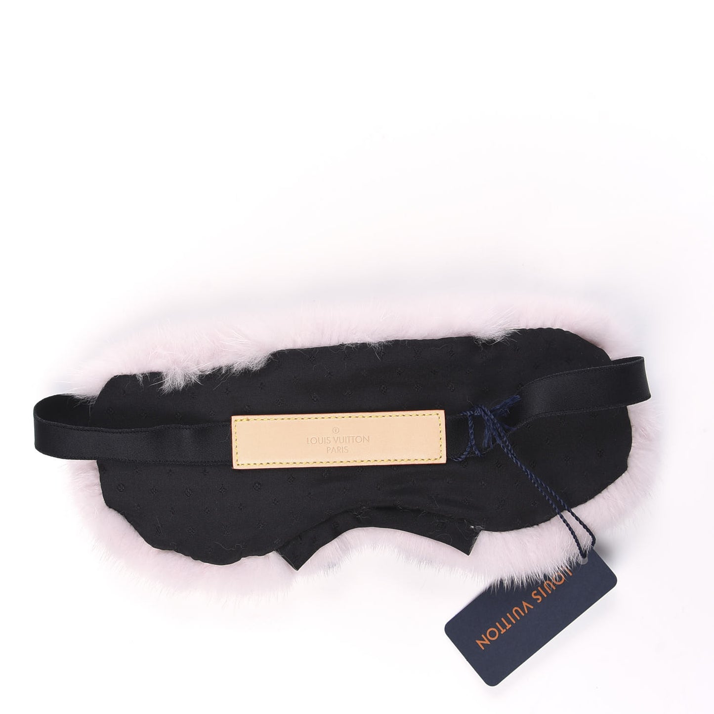 Monogram Mink Fur Sleep Mask Light Pink