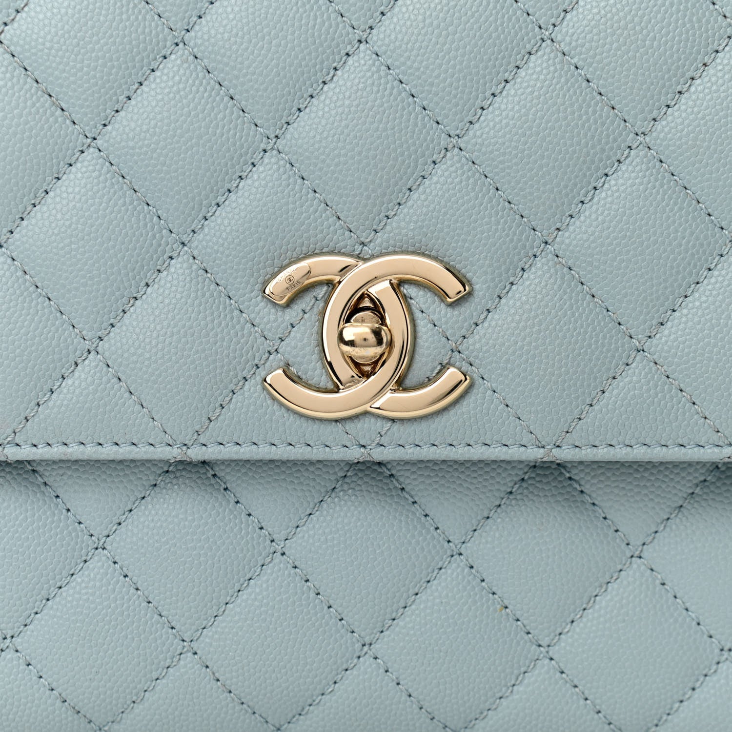 Chanel Caviar Quilted Small Coco Handle Flap Light Blue 8 of 13