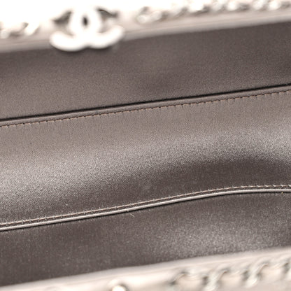 Chanel Lambskin Quilted CC Studded Chain Around Clutch Grey 5 of 12