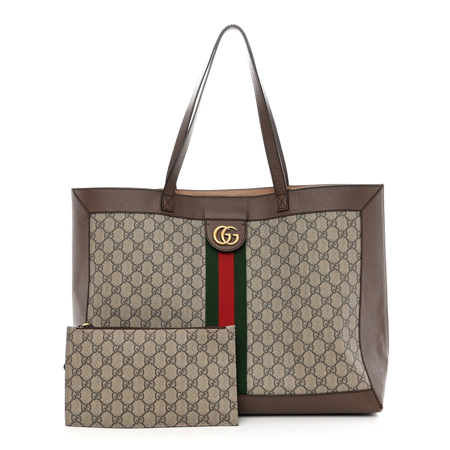 GG Supreme Monogram Web Ophidia Tote Brown