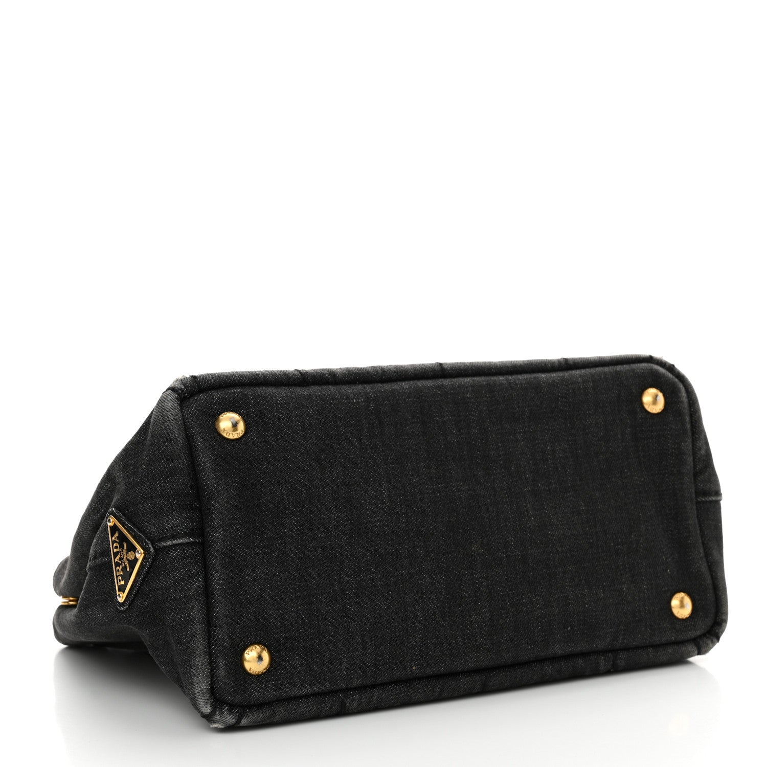 Prada Denim Small Logo Tote Black 4 of 22
