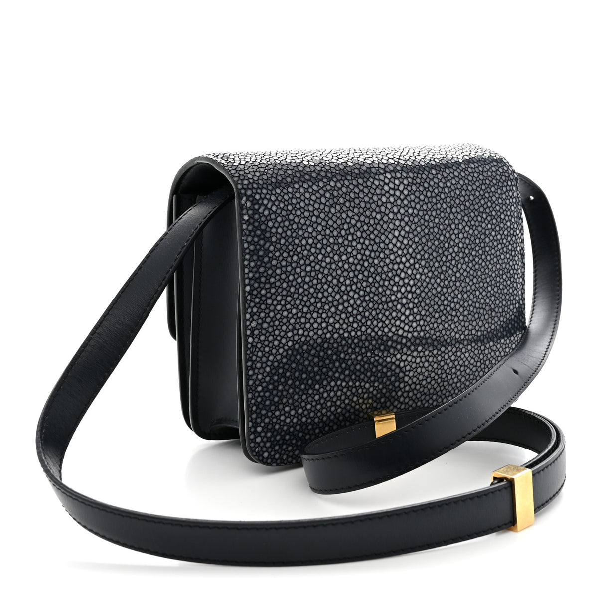 Stingray Small Classic Box Flap Bag Navy