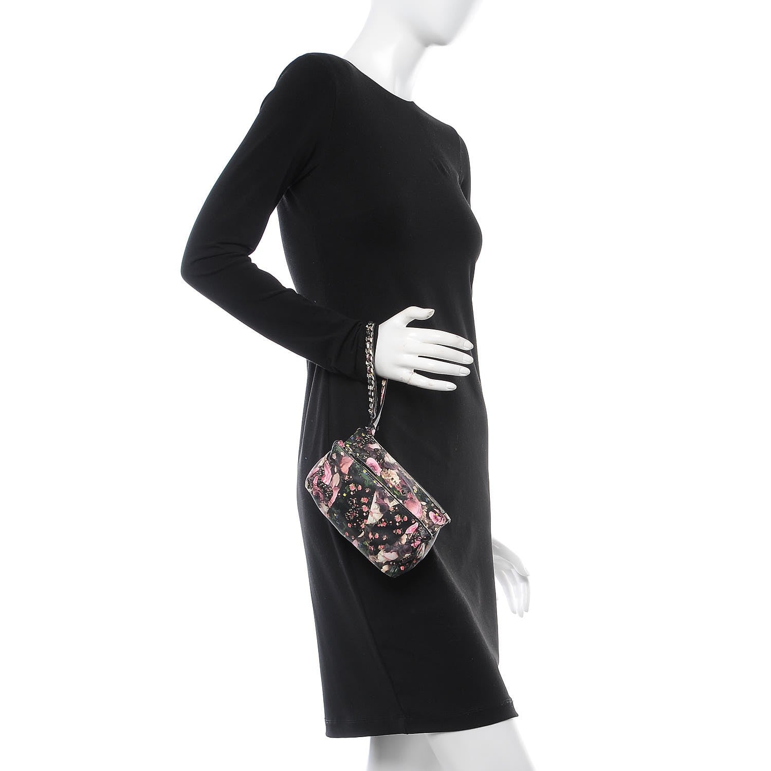 Givenchy Lambskin Roses Camouflage Print Pandora Wristlet Black 2 of 7