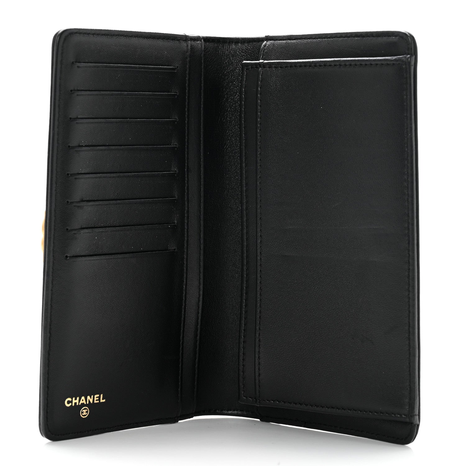 Chanel Lambskin Quilted Boy Yen Wallet Black 5 of 9