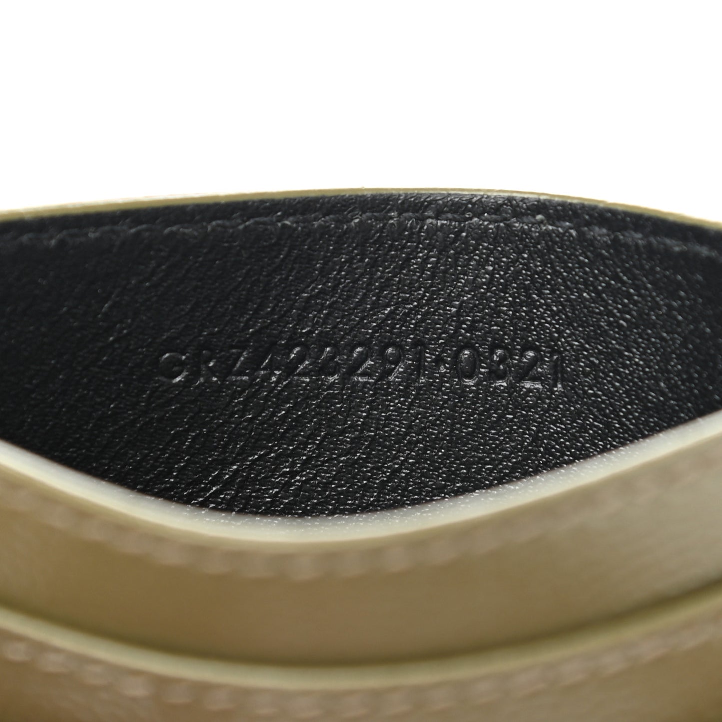 Grain De Poudre Matelasse Chevron Monogram Credit Card Case Vert Kaki