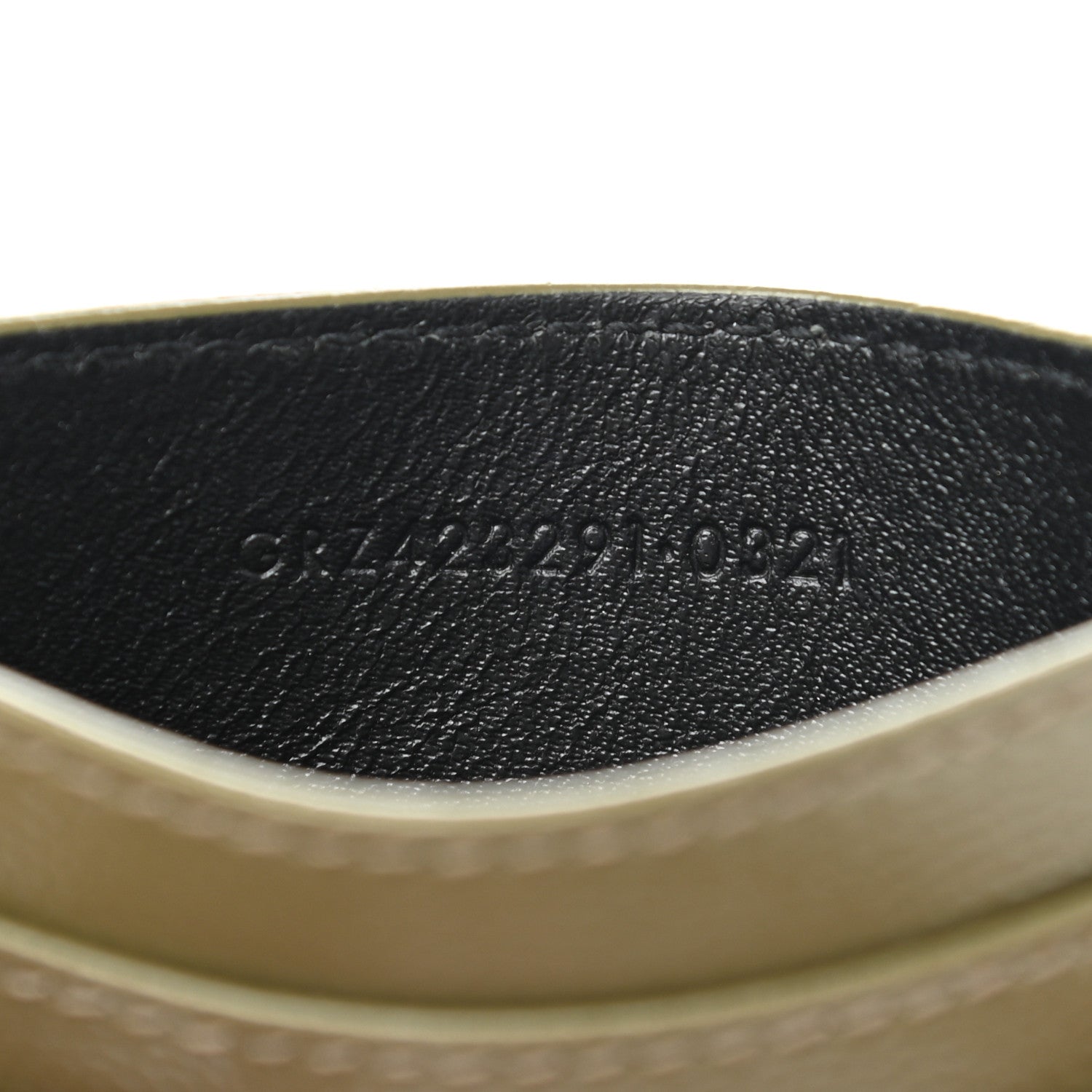 Saint Laurent Grain De Poudre Matelasse Chevron Monogram Credit Card Case Vert Kaki 7 of 7