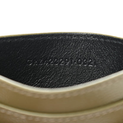 Saint Laurent Grain De Poudre Matelasse Chevron Monogram Credit Card Case Vert Kaki 7 of 7