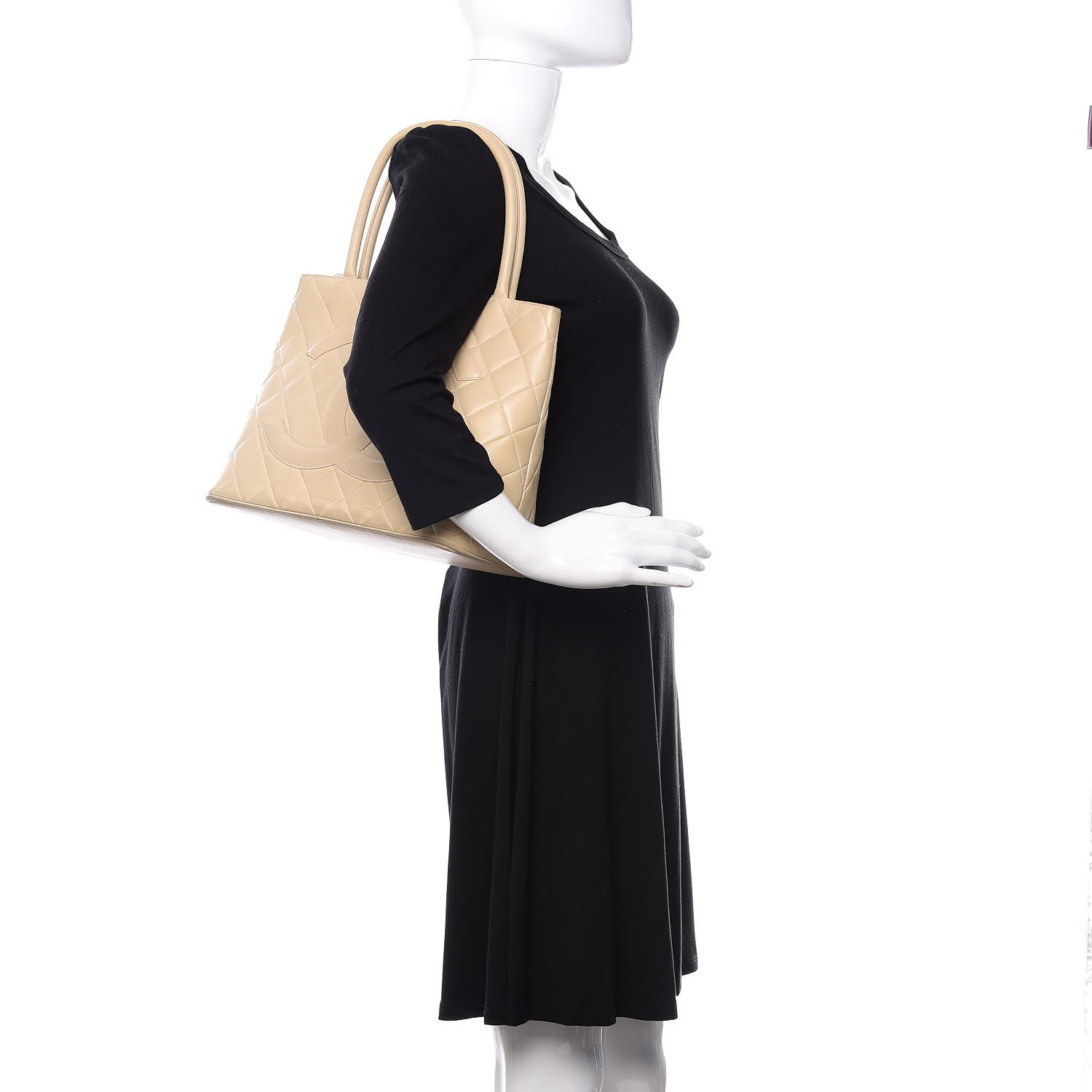 Chanel Lambskin Quilted Medallion Tote Light Beige 2 of 14
