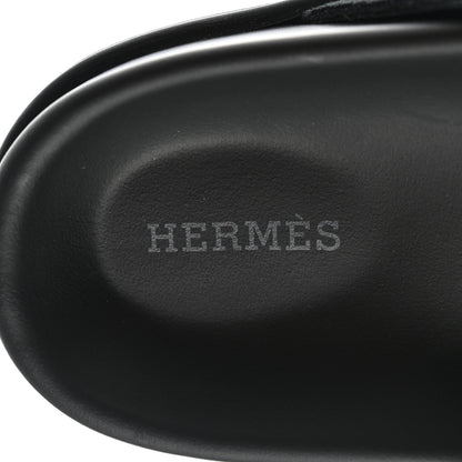 Hermes Suede Calfskin Go Mules 41 Black 7 of 9