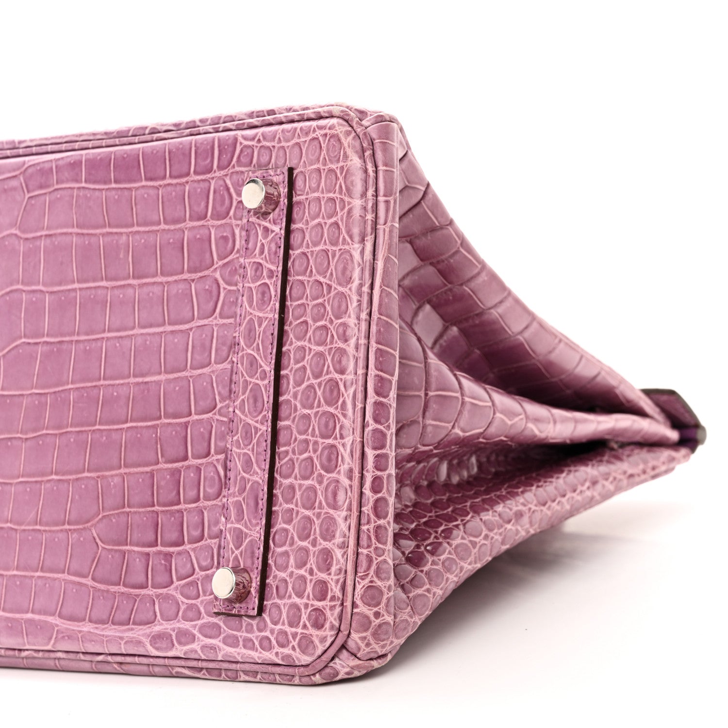 Hermes Shiny Porosus Crocodile Birkin 35 Violet 10 of 10