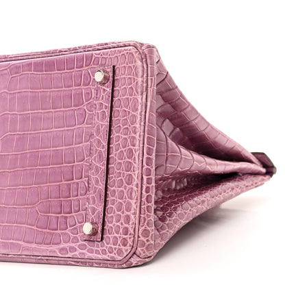 Hermes Shiny Porosus Crocodile Birkin 35 Violet 10 of 10