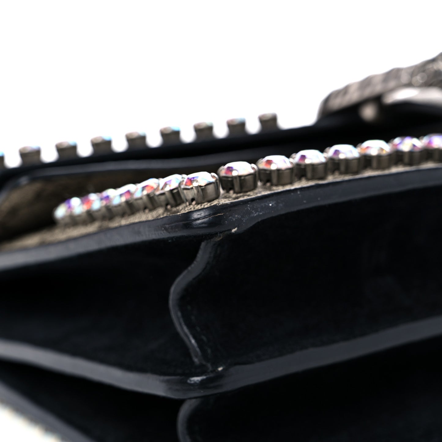 GG Supreme Monogram Crystal Small Dionysus Shoulder Bag Black