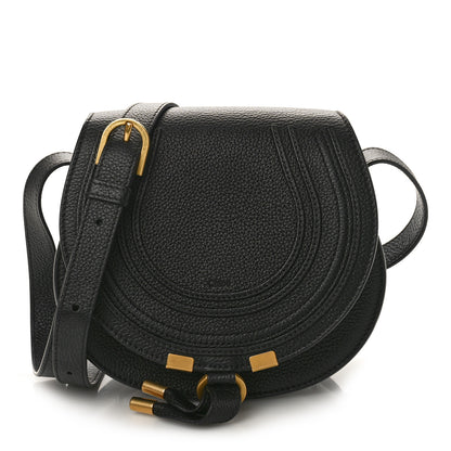 Chloe Grained Calfskin Small Marcie Saddle Bag Black 1 of 8