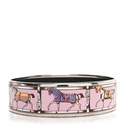 Hermes Enamel Printed Wide Tenues Et Couvertures Bracelet 70 5 of 9