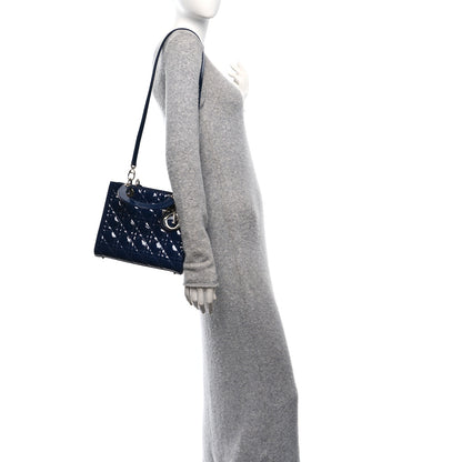 Christian Dior Patent Cannage Medium Lady Dior Navy Blue 2 of 10