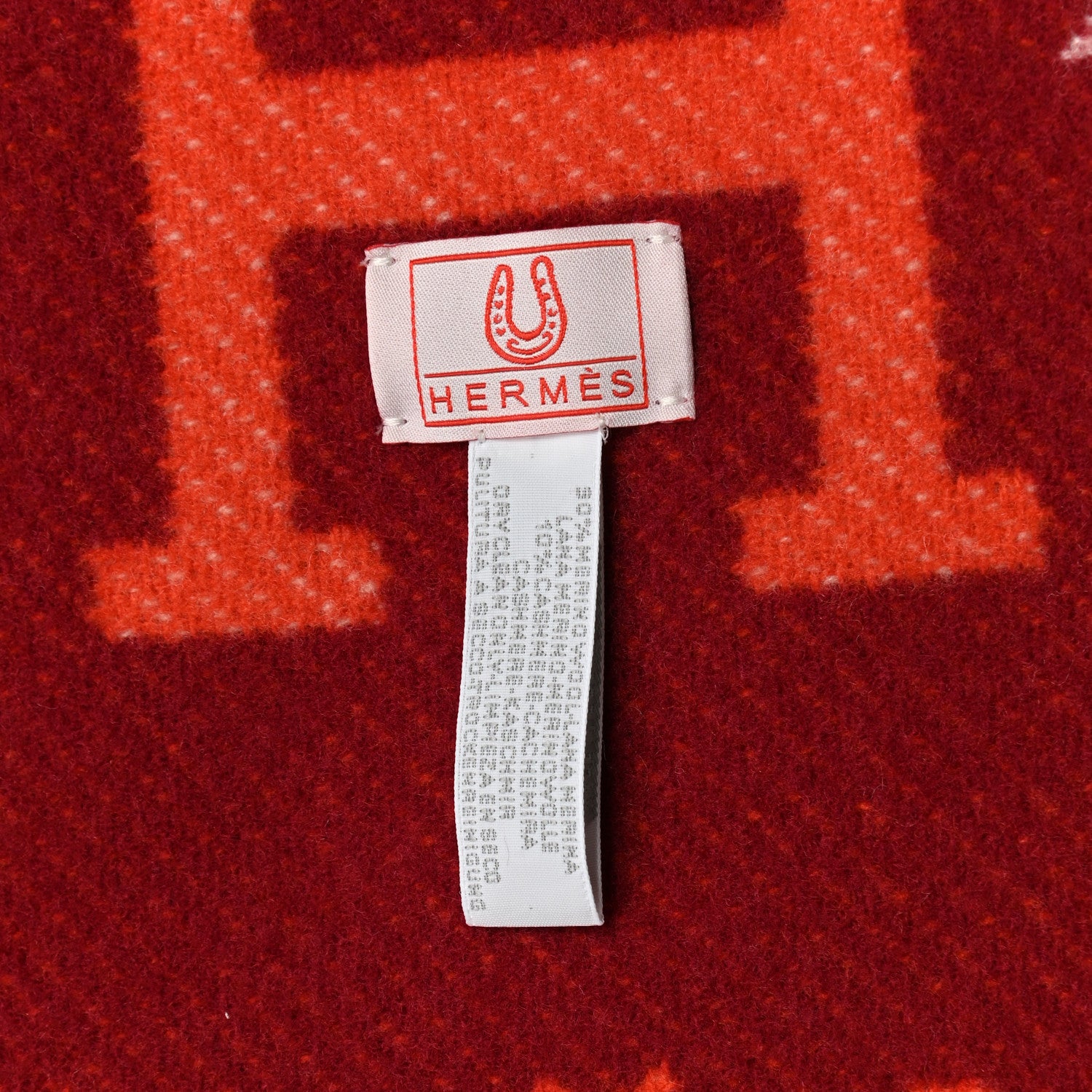 Hermes Wool Cashmere Western And Company Blanket Rouge H 3 of 3