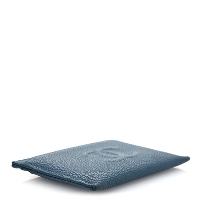 Chanel Caviar Timeless CC Card Holder Wallet Blue 4 of 13