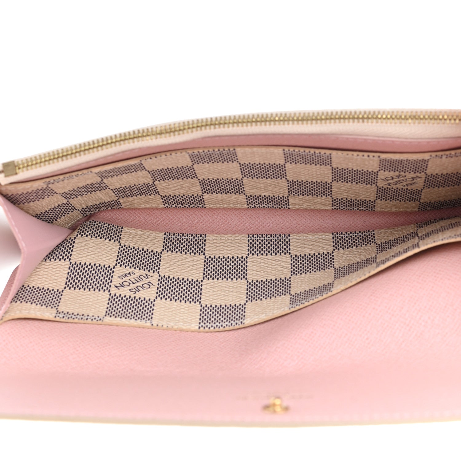 Louis Vuitton Damier Azur Emilie Wallet Rose Ballerine 5 of 8