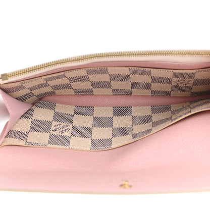 Louis Vuitton Damier Azur Emilie Wallet Rose Ballerine 5 of 8