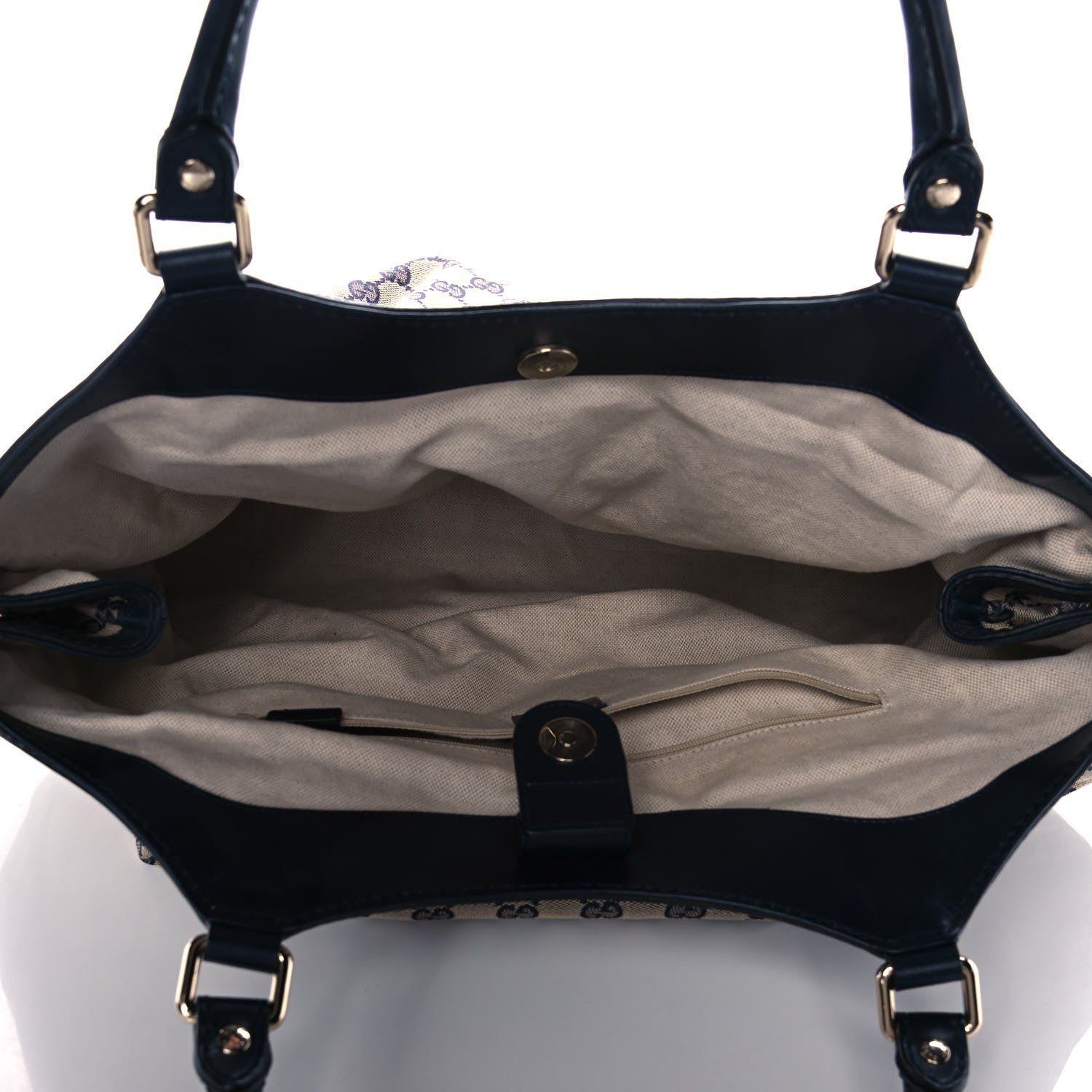 Gucci Monogram Calfskin Large Sukey Tote Beige Blue 5 of 12