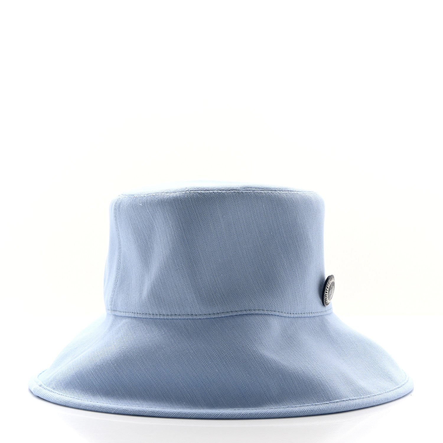 Hermes Toile De Chanvre Cotton Stretch Gaelle Hat 58 Bleu Chemise 5 of 9