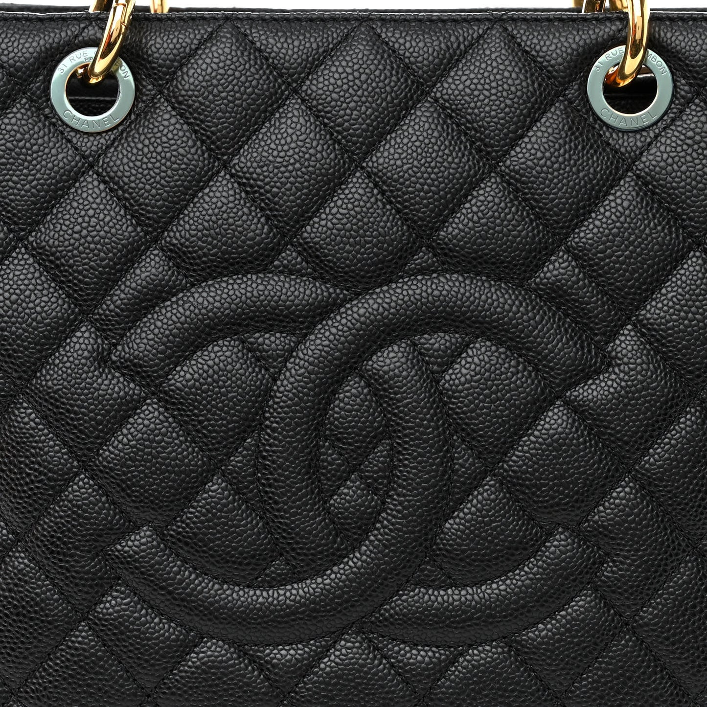 Caviar Quilted Grand Shopping Tote GST Black
