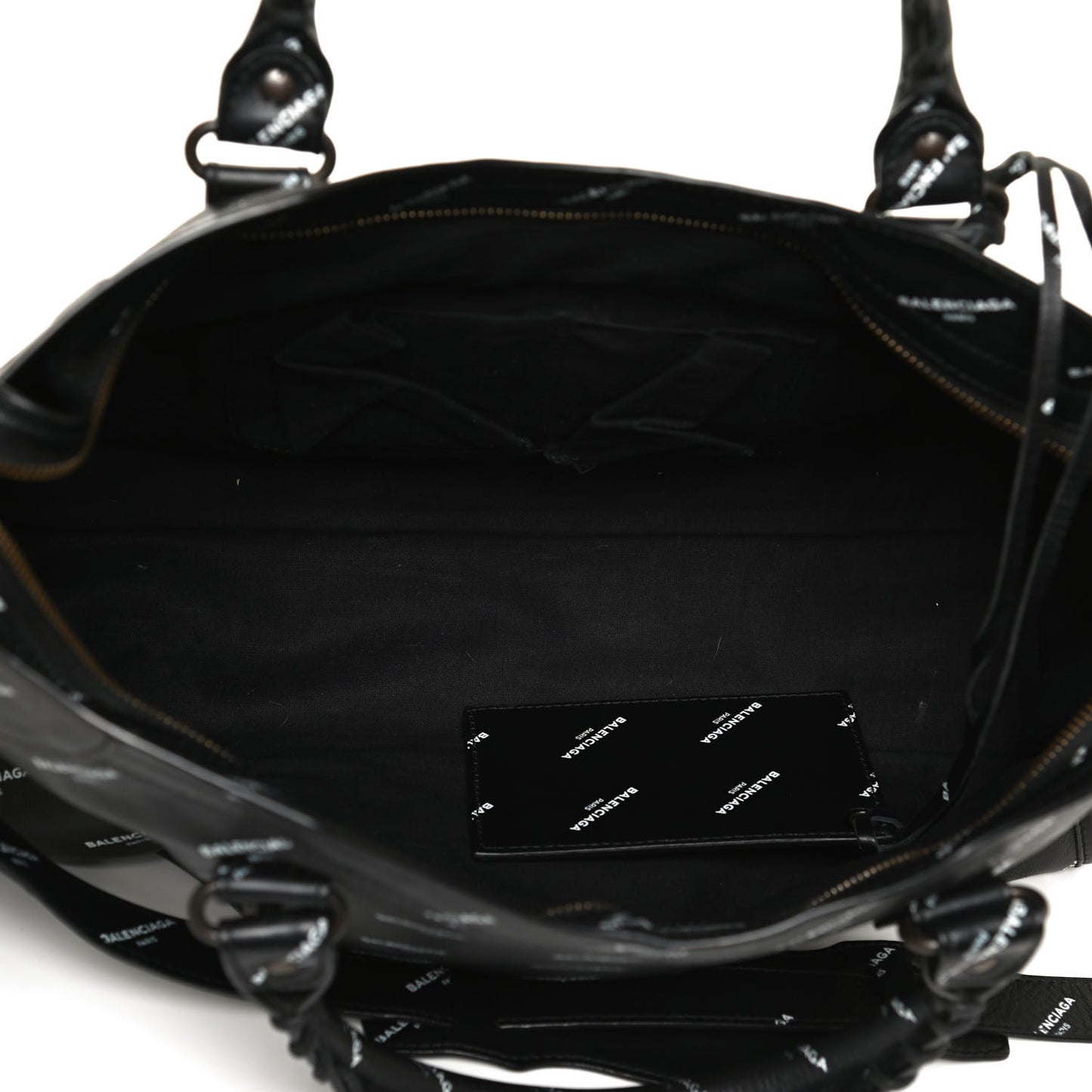 Veau Allover Logo Classic Hardware City Black White