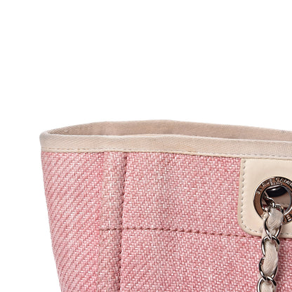 Chanel Woven Straw Raffia Small Deauville Tote Pink 8 of 17
