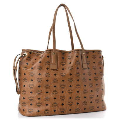 MCM Visetos Large Liz Reversible Shopper Tote Cognac 3 of 15