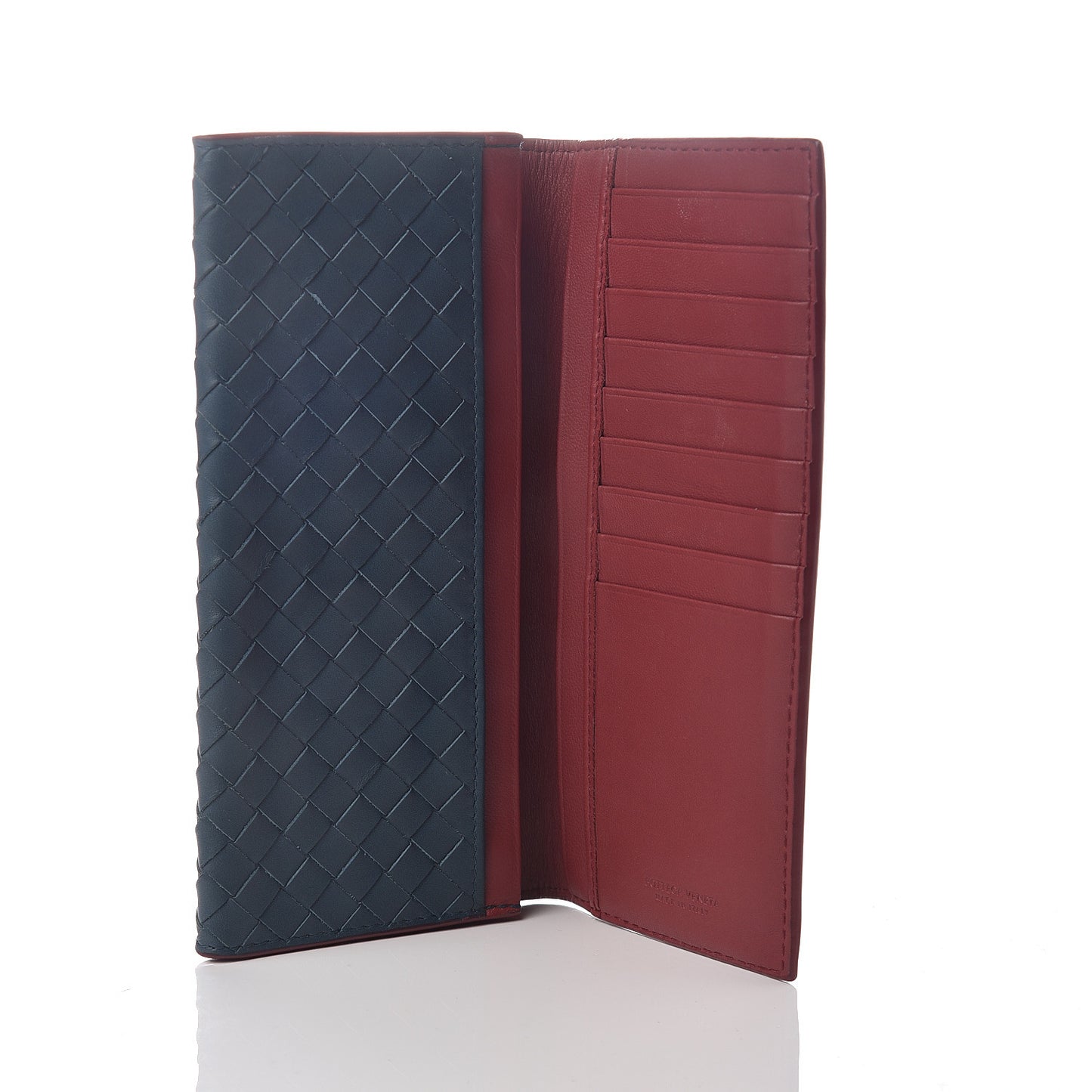 Nappa Intrecciato Continental Flap Wallet Brighton Baccara Rose