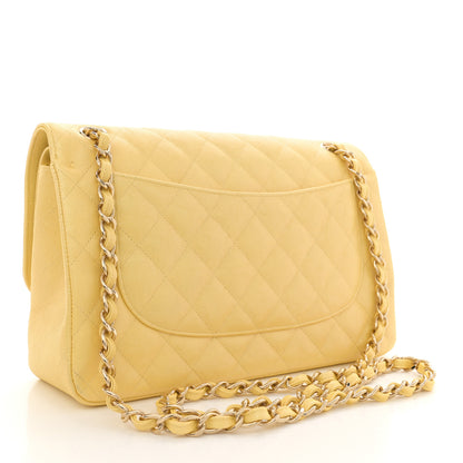Chanel Iridescent Caviar Quilted Jumbo Double Flap Jaune Yellow 3 of 10