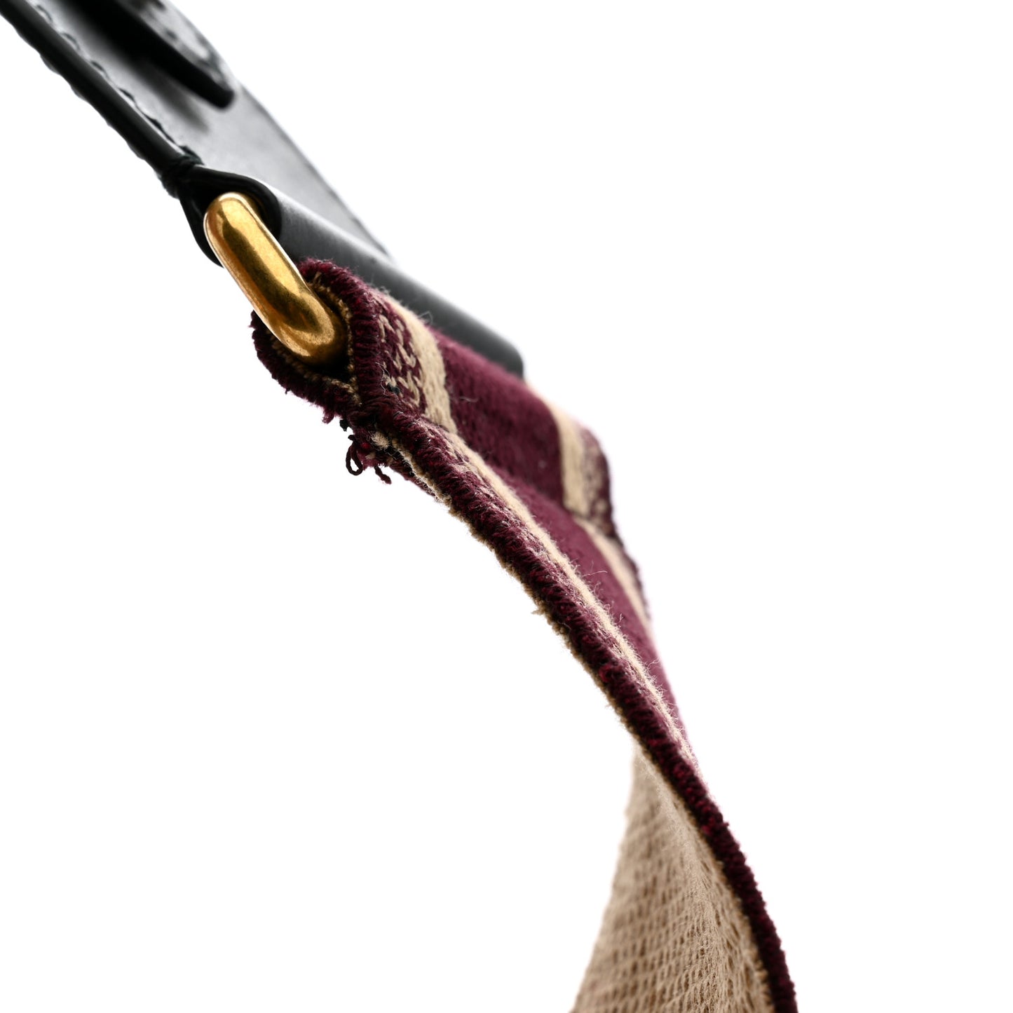 Canvas Embroidered Shoulder Strap Burgundy