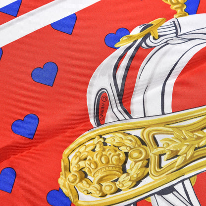 Hermes Silk Brides De Gala Love Scarf 90 Rouge Vif Marine White 4 of 5