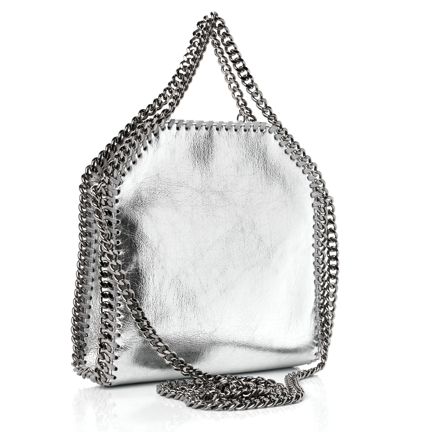 Metallic Eco Alter Nappa Tiny Falabella Tote Silver