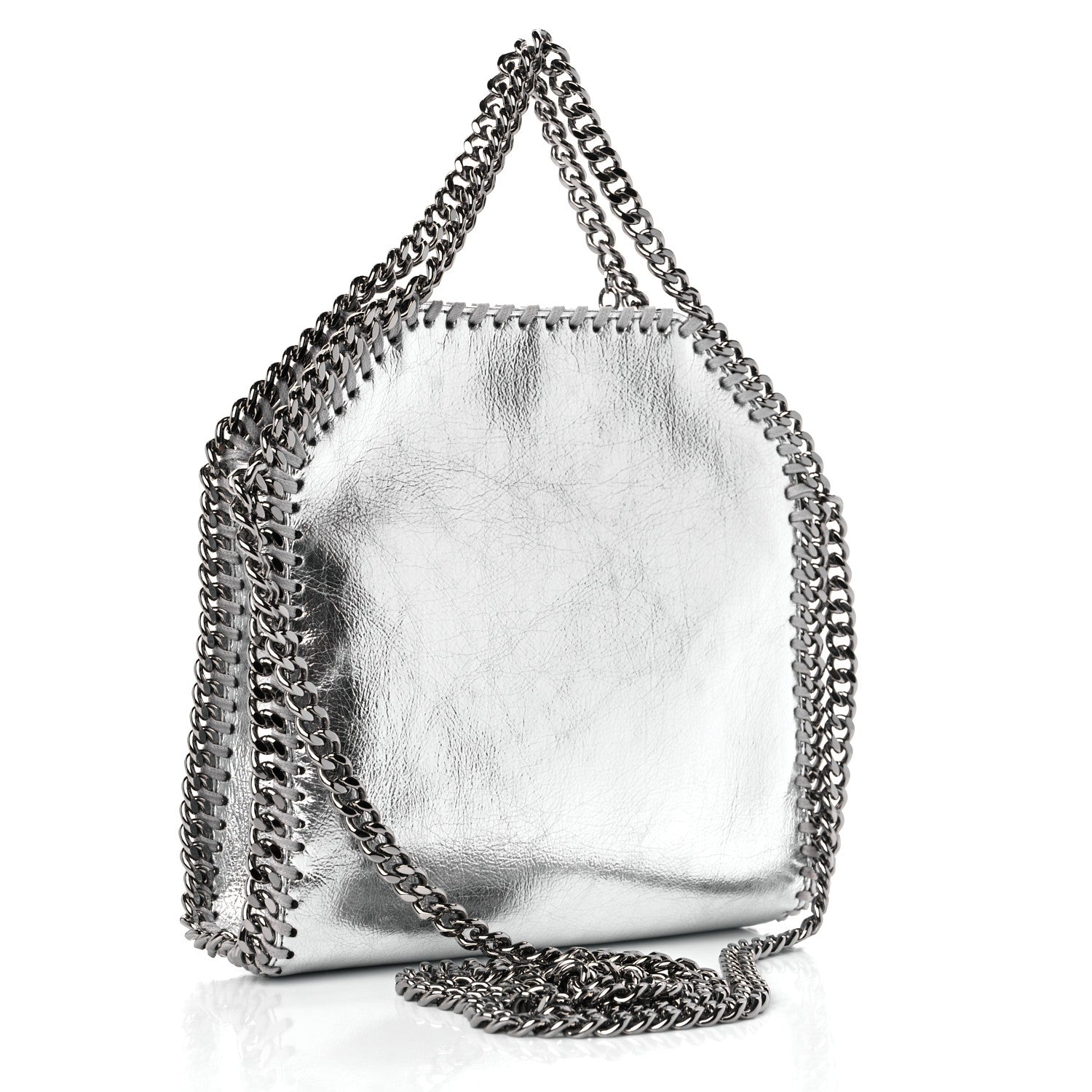 Stella McCartney Metallic Eco Alter Nappa Tiny Falabella Tote Silver 3 of 9