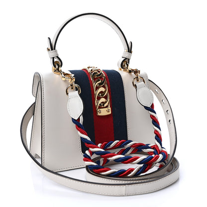 Gucci Calfskin Mini Sylvie Top Handle Bag White 3 of 10