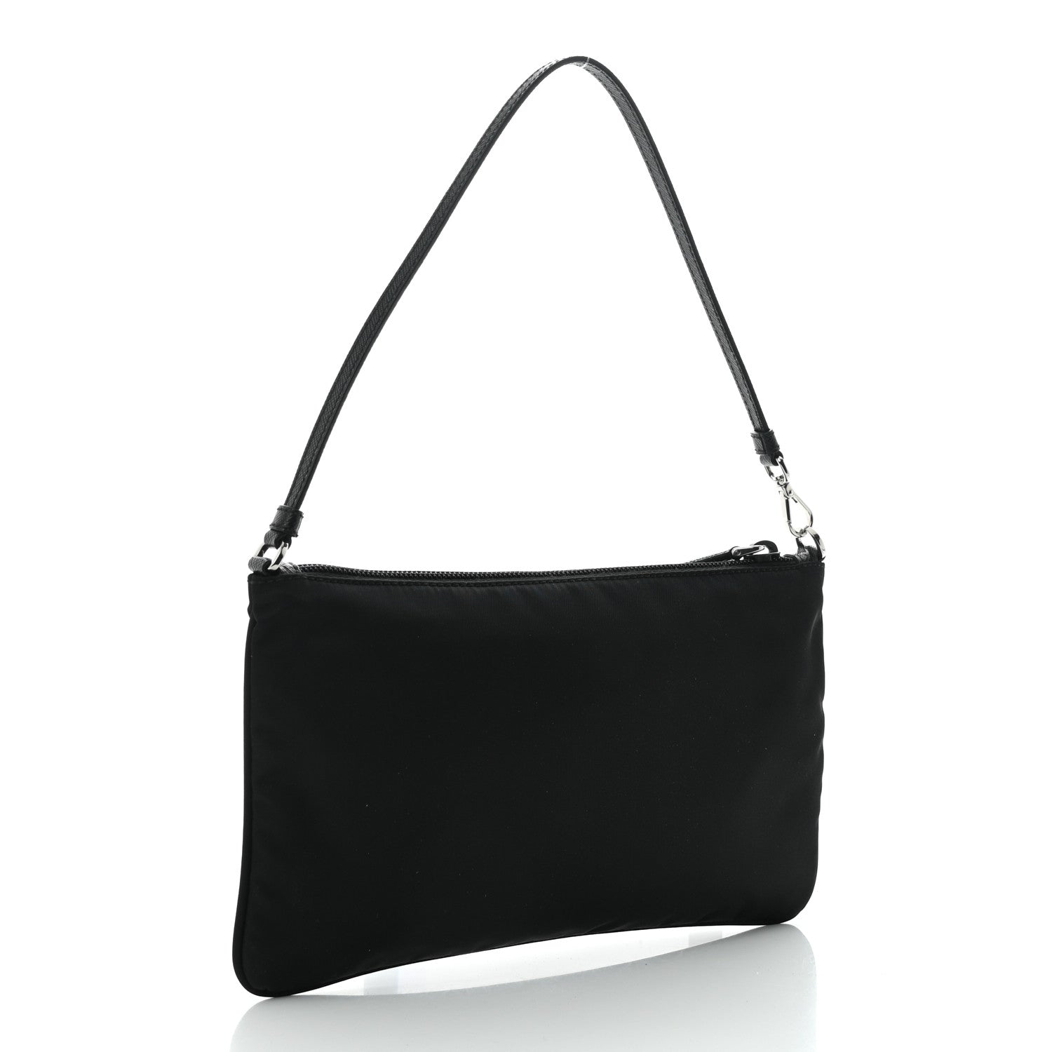 Prada Tessuto Nylon Saffiano Flat Pochette Black 3 of 10