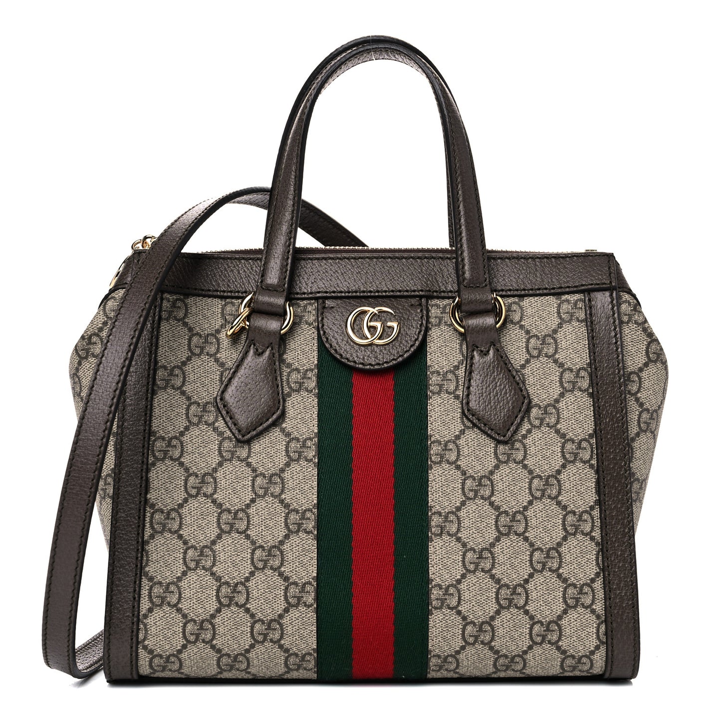 GG Supreme Monogram Small Ophidia Tote Bag Brown