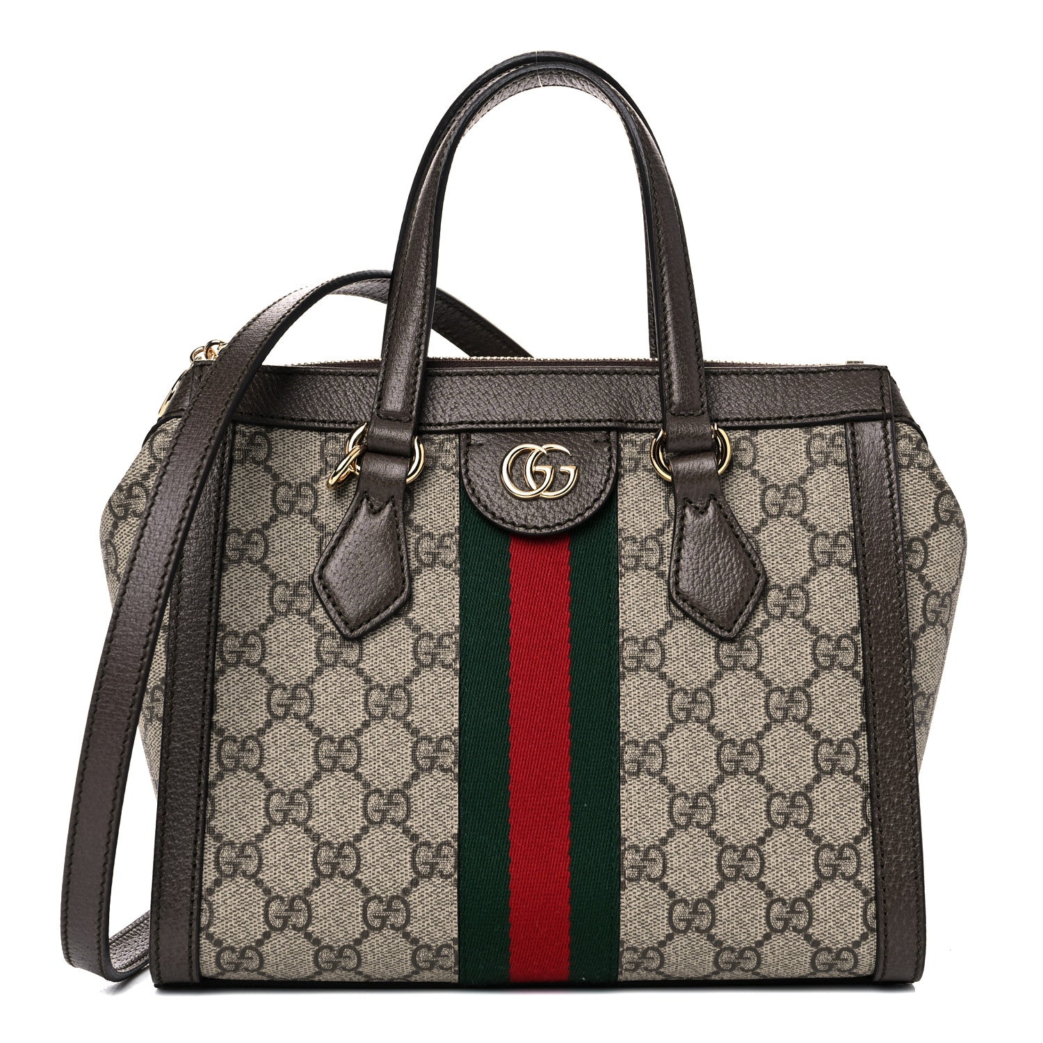 Gucci GG Supreme Monogram Small Ophidia Tote Bag Brown 1 of 12