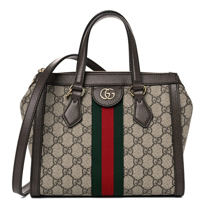 Gucci GG Supreme Monogram Small Ophidia Tote Bag Brown 1 of 12